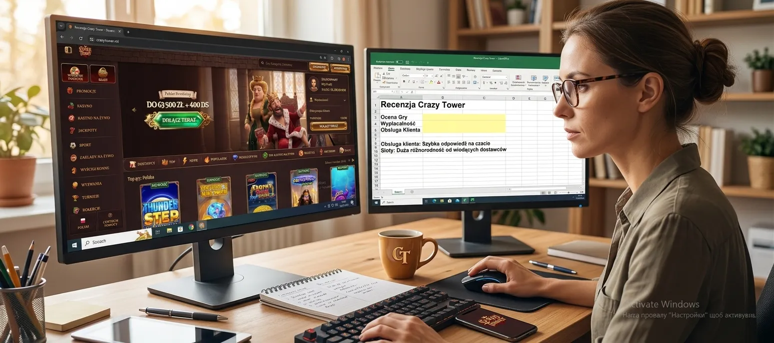 Autor recenzji kasyn online przy pracy analitycznej